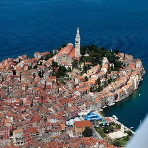 Aerial view of the city of Rovinj